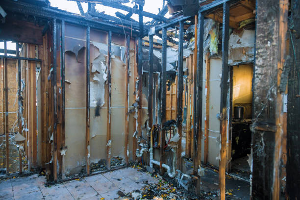 Professional Fire Damage Restoration technician working in Tecumseh, NE